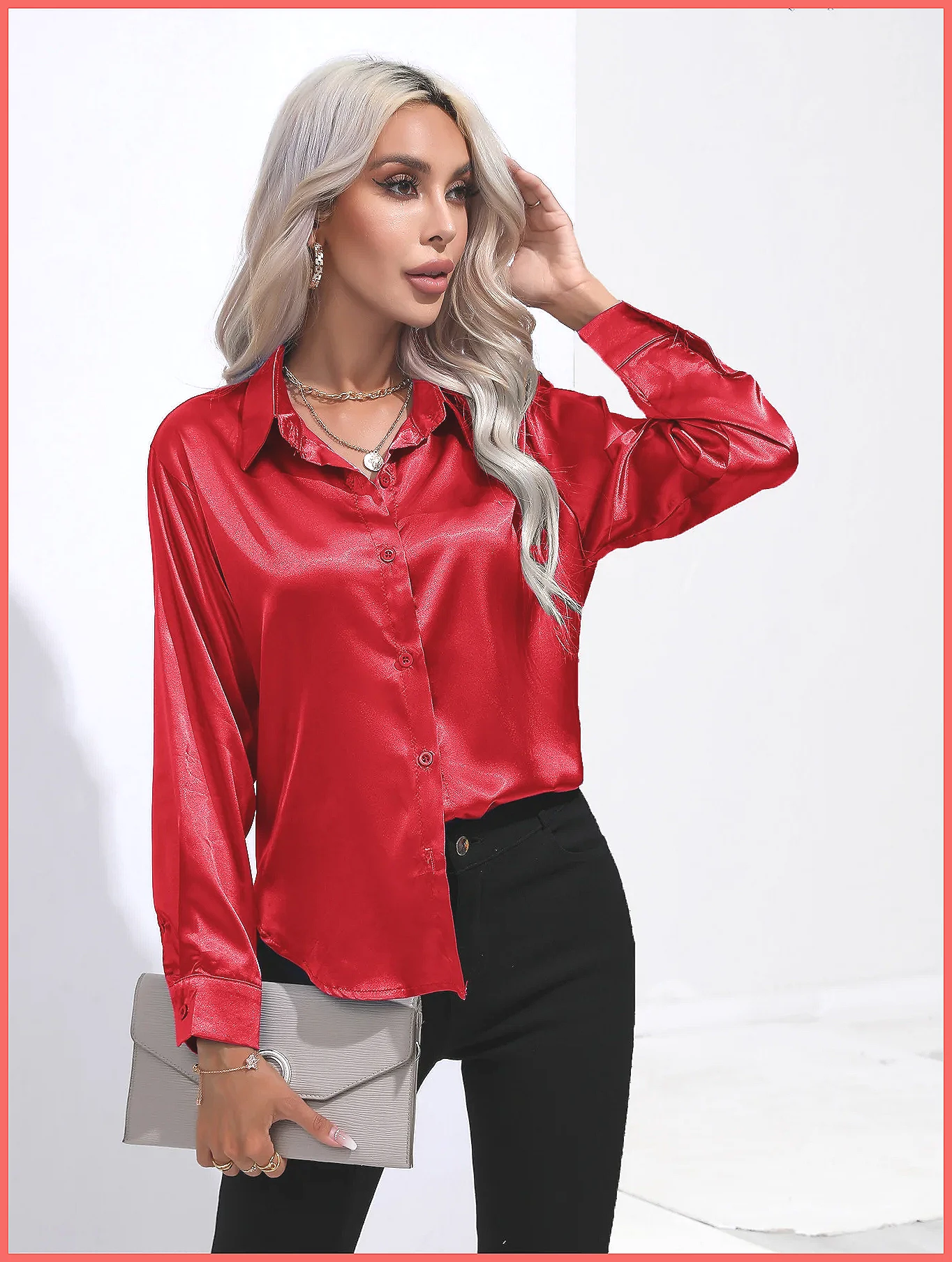 Blouses - Zomerjurk van satijn voor dames, 2025
