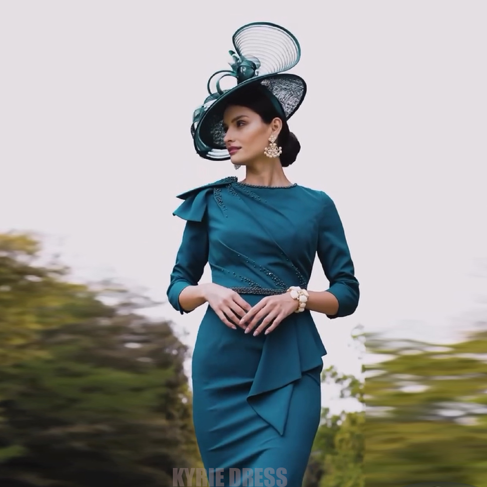 Elegant Satin Evening Gown Split - Elegante moeder van de bruidjurk op