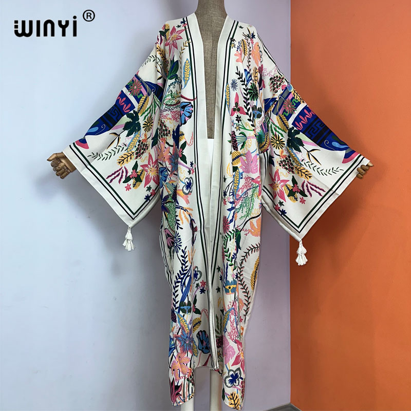 Boho Summer Beach Maxi Dress - Winyi Kimono Nieuwe Boho Strand Zomer