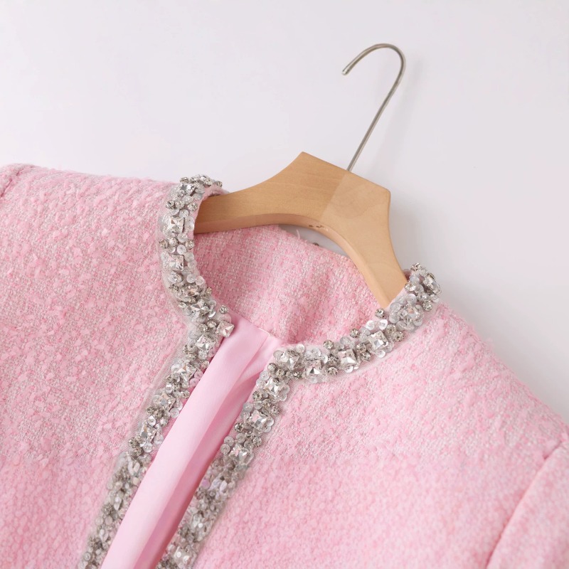 Tweed Two Piece Blazer Dress - Premium roze tweed dames tweedelig pak,