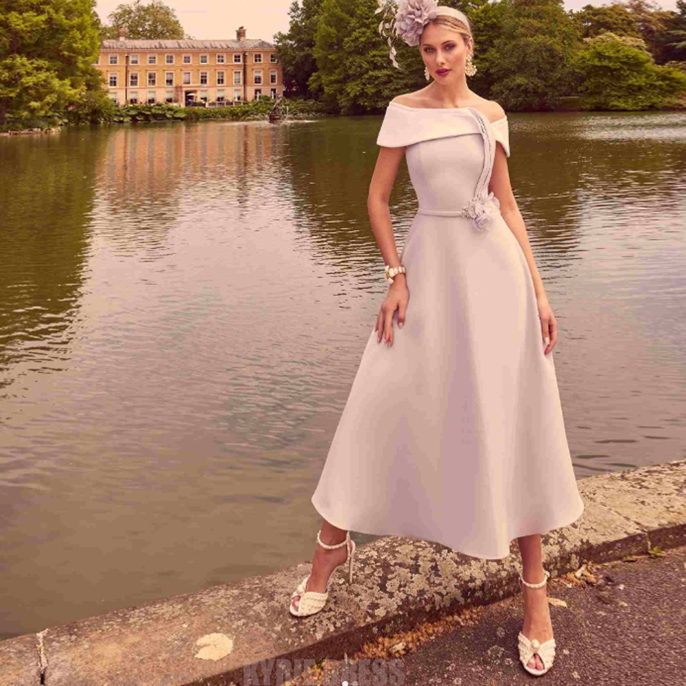 Elegant Satin Evening Gown Split - Elegante moeder van de bruidjurk op