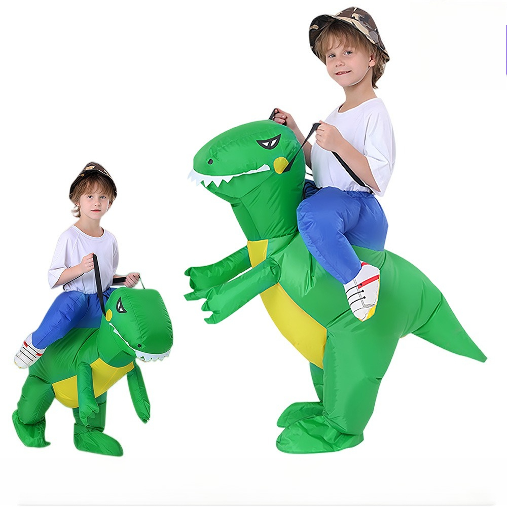 Dresses - ZOETOPKID Opblaasbaar Groen Dinosaurus Kostuum, Rijdino