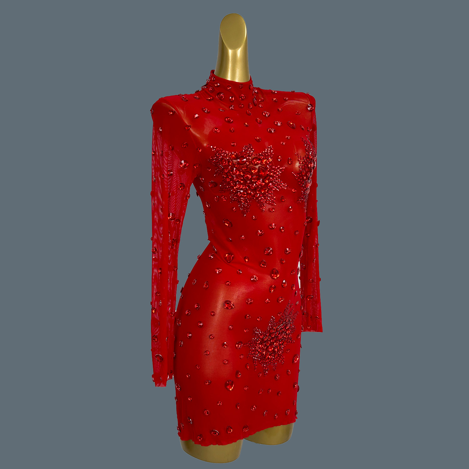 Luxe Sexy Rode Steentjes Glins - Sparkly Rhinestone Club Party Dress recensie en prijs