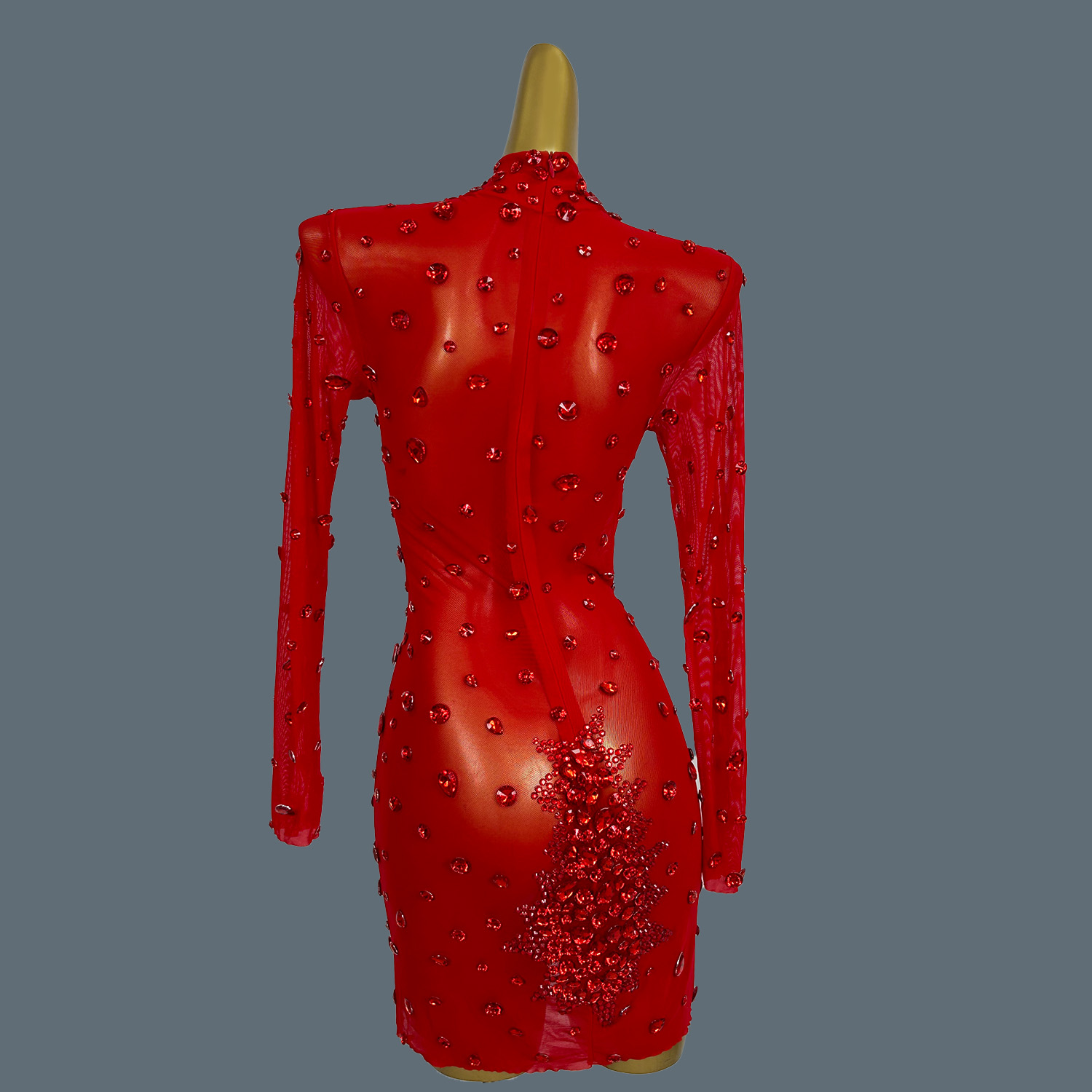 Luxe Sexy Rode Steentjes Glins - Sparkly Rhinestone Club Party Dress recensie en prijs