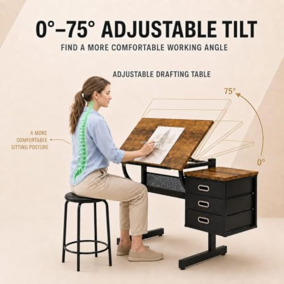 Verstelbaar tekenbureau met ka - Tops recensie en prijs