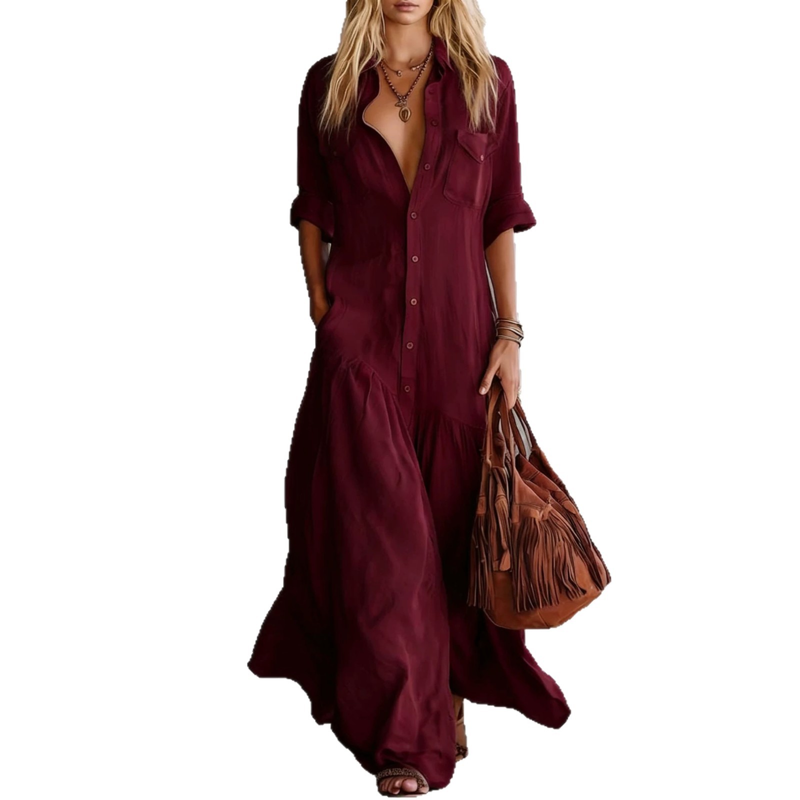 2026 Dames Zomer Katoen-Linnen - Casual Loose Linen Shirt Dress recensie en prijs