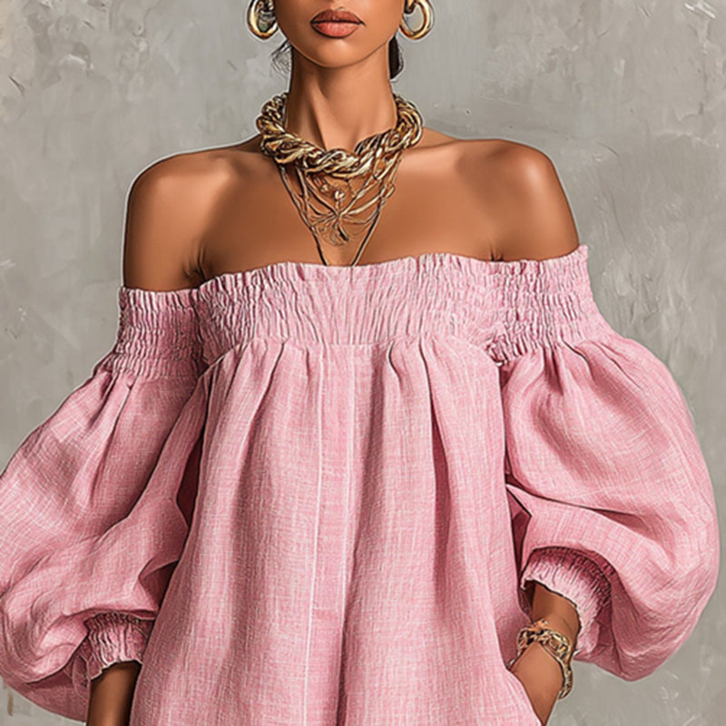 2026 Zomer Nieuwe Off Schouder - Off Shoulder Puff Sleeve Sundress recensie en prijs
