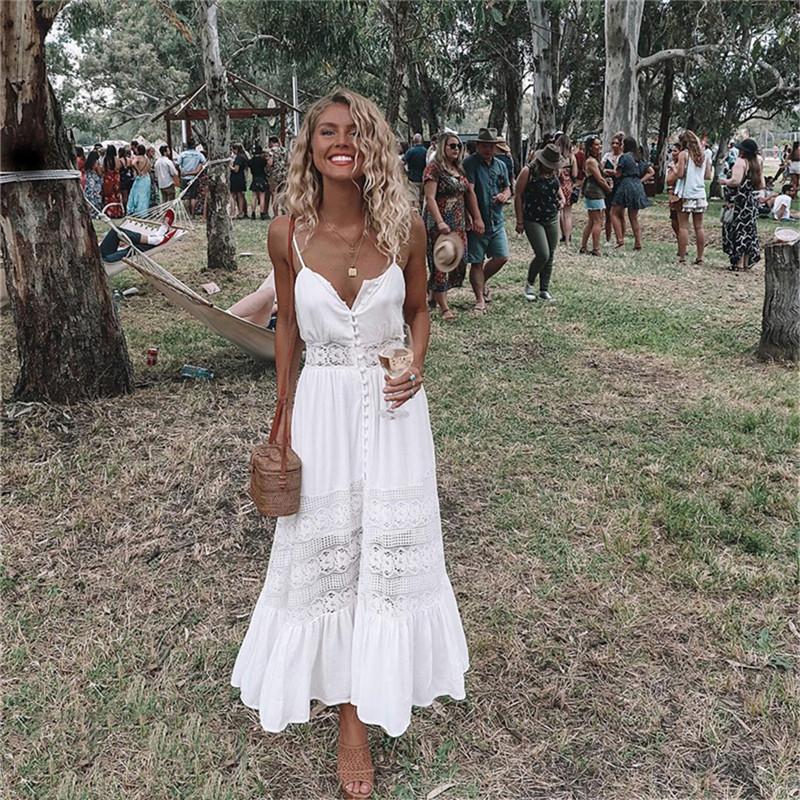 Womens Vakantie Strappy Button - French Vintage Floral Midi Dress recensie en prijs
