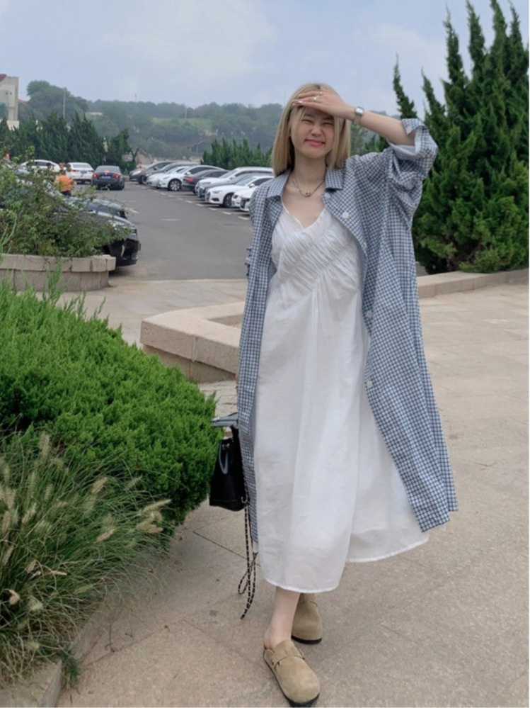 Chique plus size set, lui stij - Korean Style A Line Shirt Dress recensie en prijs
