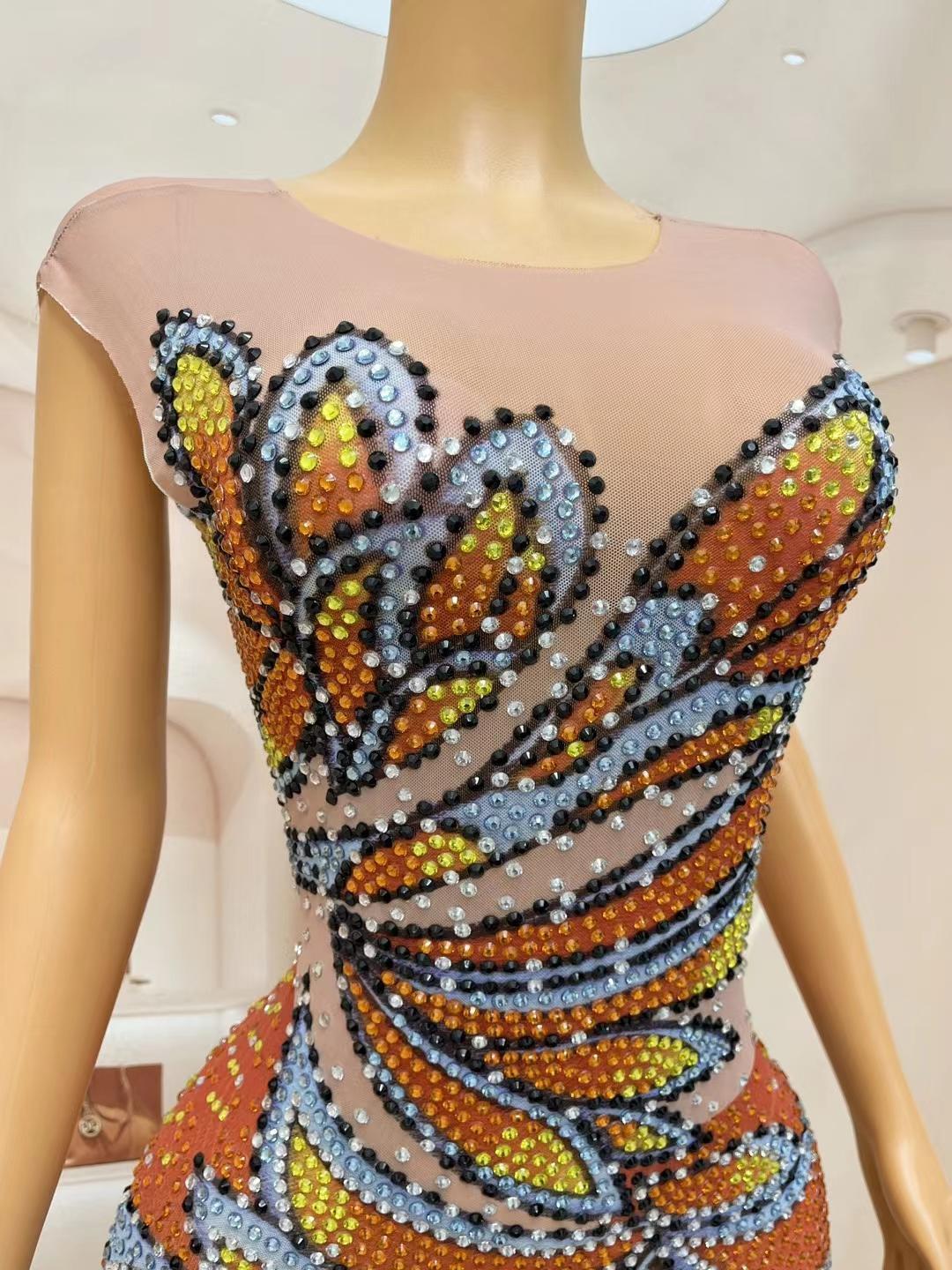 Dames mouwloze mesh maxi-jurk  - Sparkly Rhinestone Club Party Dress recensie en prijs