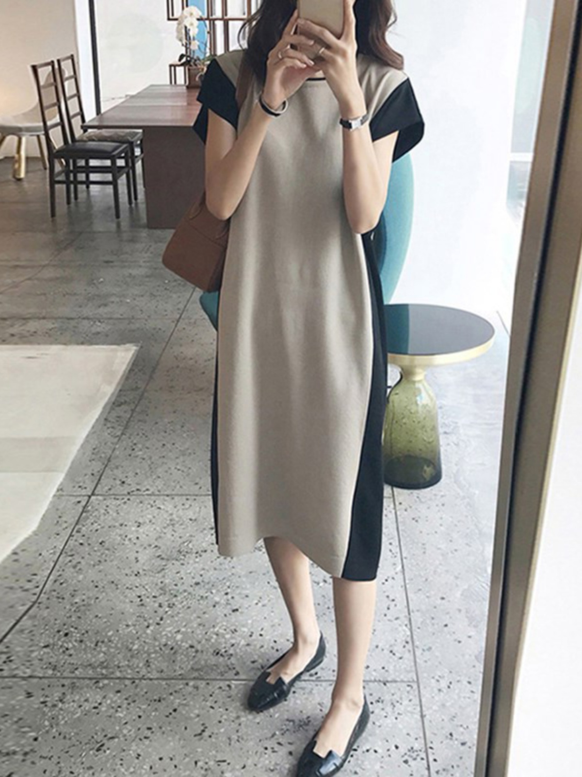 Afslankende effecten Halflange - Korean Style A Line Shirt Dress recensie en prijs
