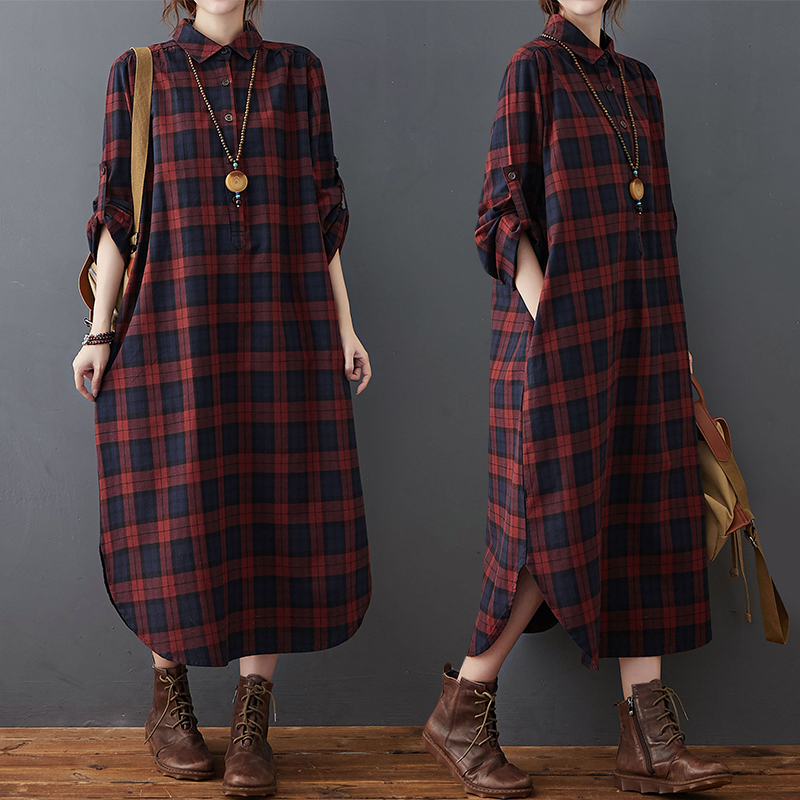 Katoenen linnen jurk voor dame - Casual Loose Linen Shirt Dress recensie en prijs