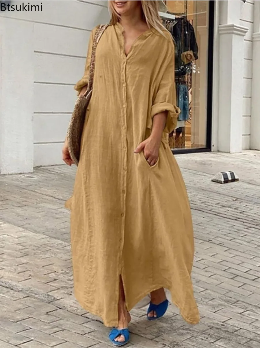 2026 Dames Casual Katoenen Lin - Casual Loose Linen Shirt Dress recensie en prijs