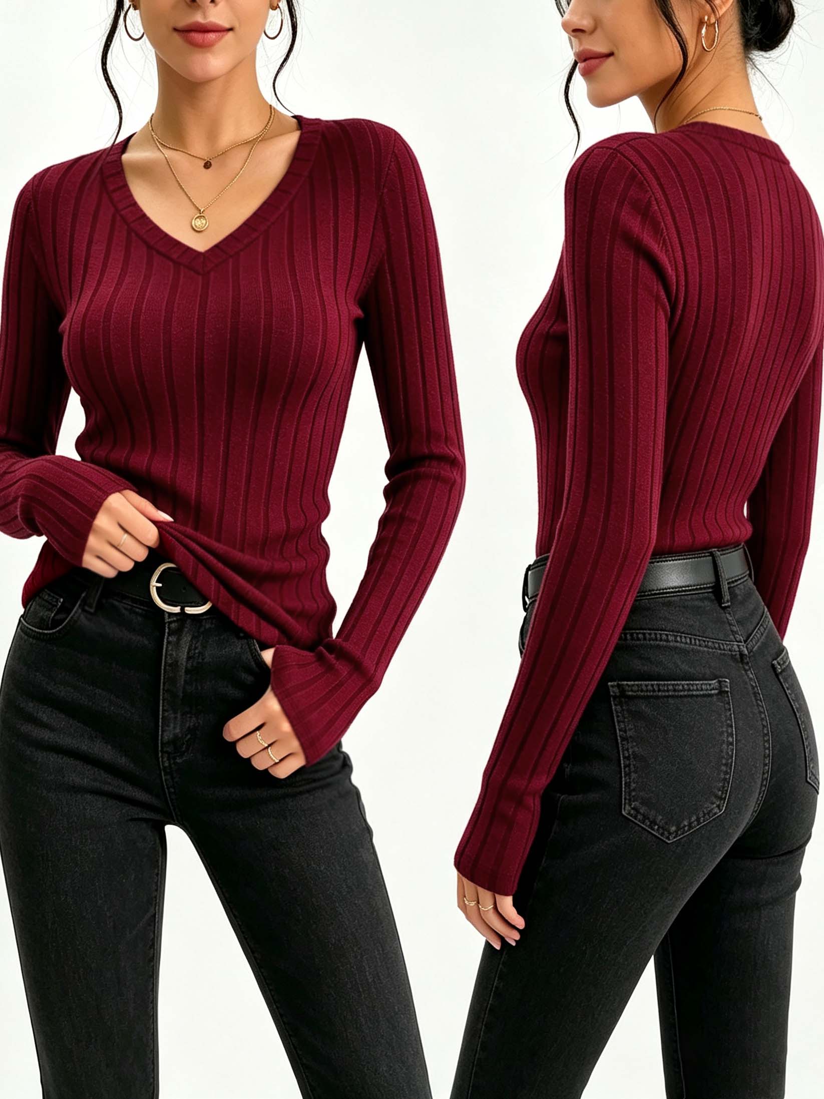 Dames effen geribbelde gebreid - Blouses recensie en prijs