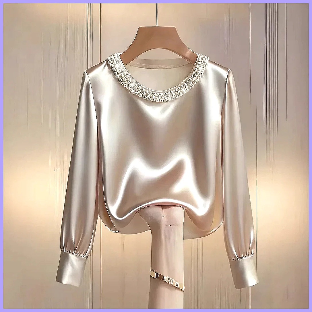 Elegante satijnen blouse met k - Blouses recensie en prijs