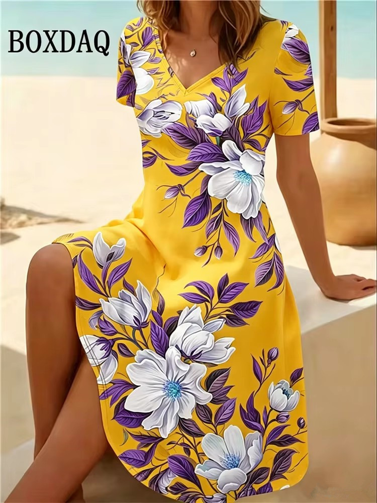 6XL Plus Size Vrouwen Jurken Z - Boho Summer Beach Maxi Dress recensie en prijs