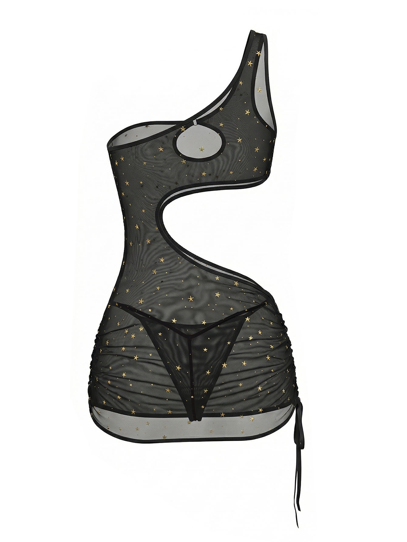 Zwarte doorschijnende mesh lin - Sexy Mesh Sheer Bodycon Dress recensie en prijs