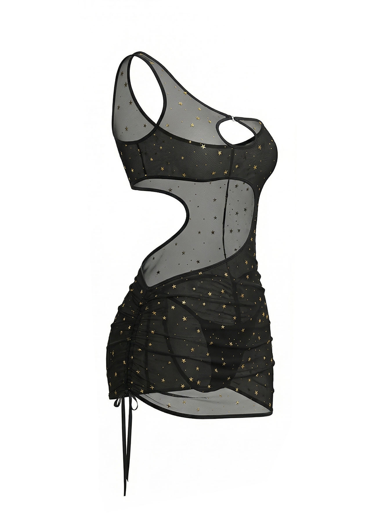 Zwarte doorschijnende mesh lin - Sexy Mesh Sheer Bodycon Dress recensie en prijs
