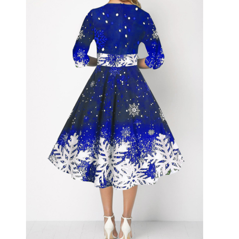 Winter Kerstjurken Dames Vinta - French Vintage Floral Midi Dress recensie en prijs