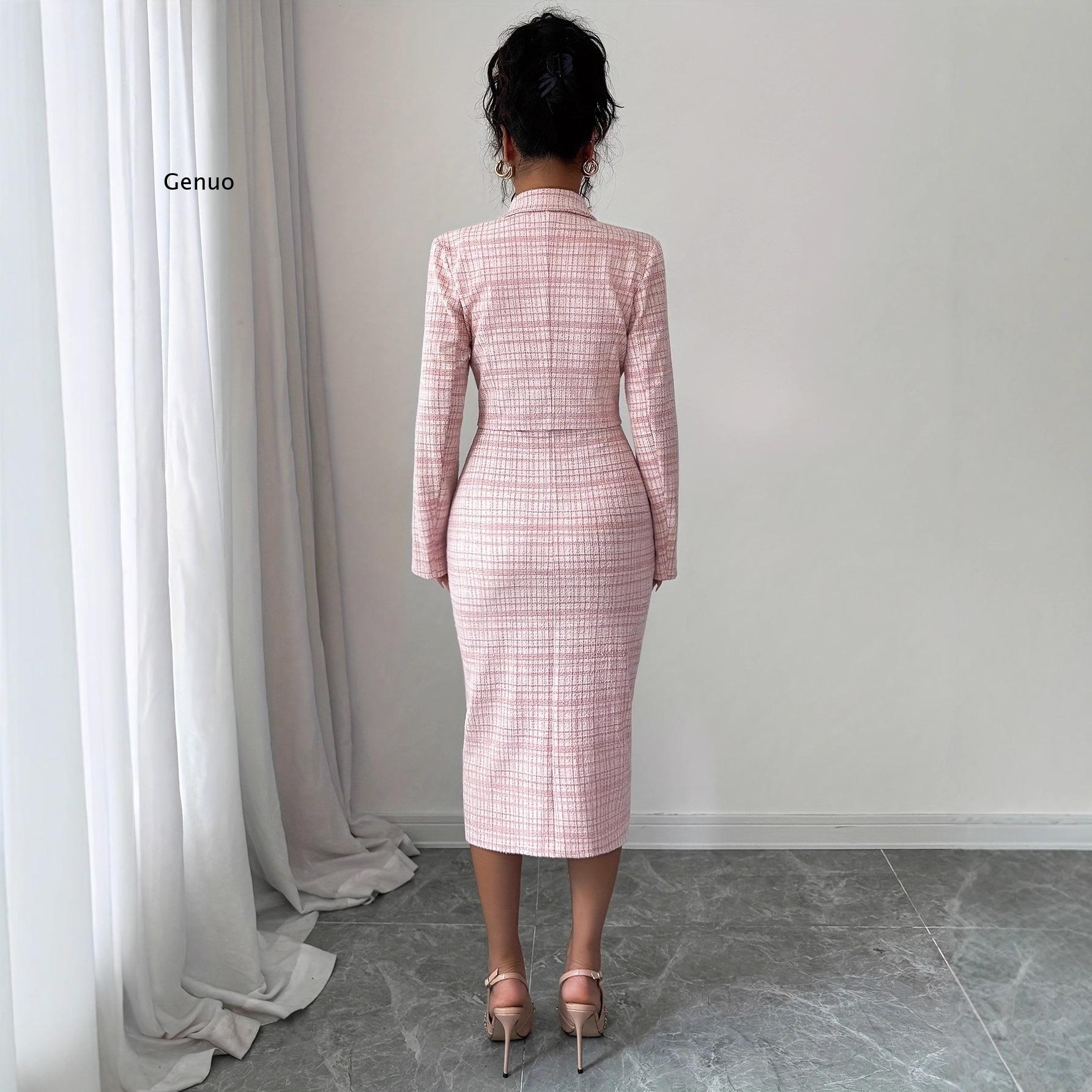 2026 Nieuwe elegante tweed twe - Tweed Two Piece Blazer Dress recensie en prijs