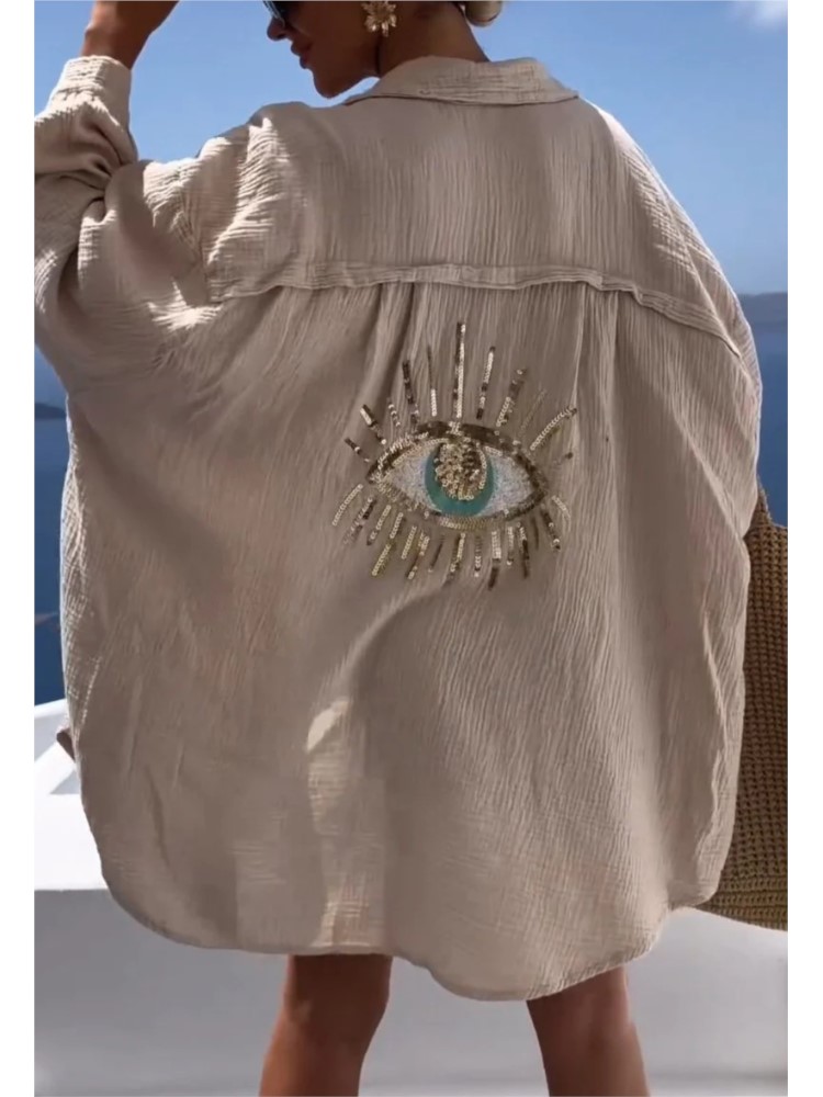 Lente Zomer Casual Lovertjes E - Casual Loose Linen Shirt Dress recensie en prijs