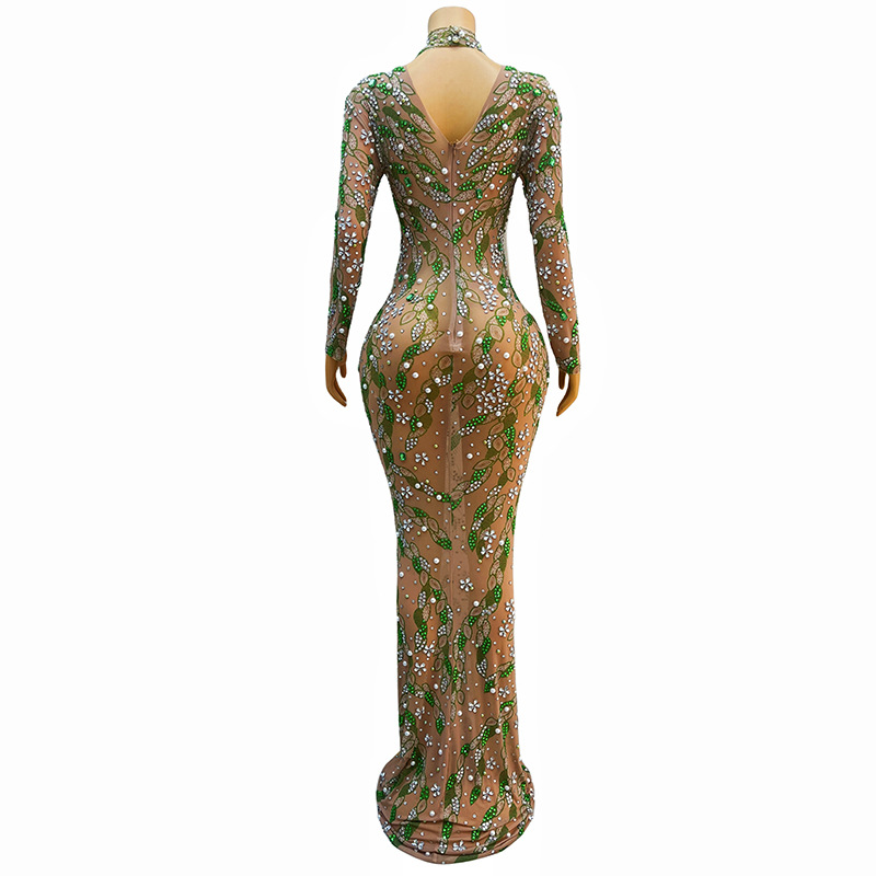 Een Prachtige Avondjurk Lange  - Sparkly Rhinestone Club Party Dress recensie en prijs