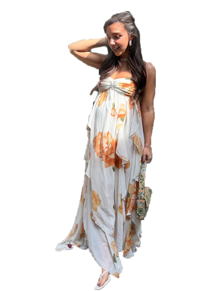 Boho bloemen moederschap fotos - Boho Summer Beach Maxi Dress recensie en prijs