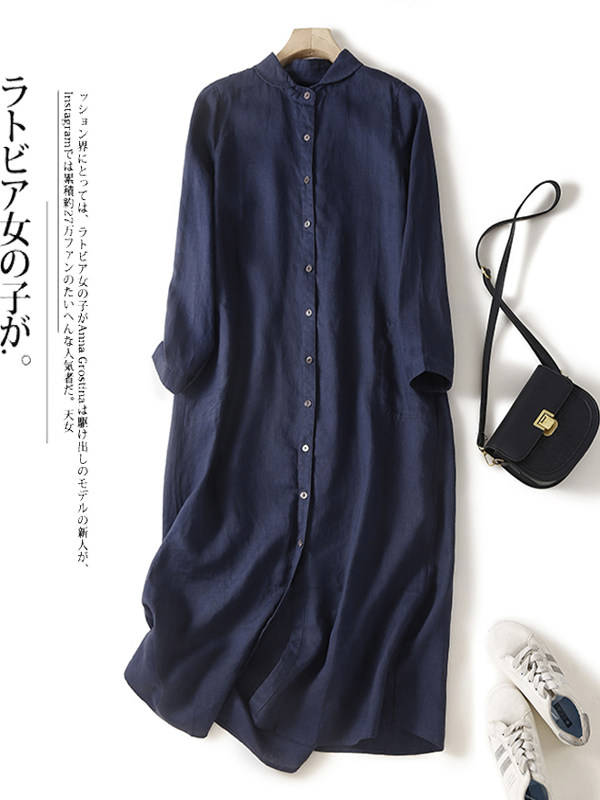 Casual katoenen linnen losse s - Casual Loose Linen Shirt Dress recensie en prijs