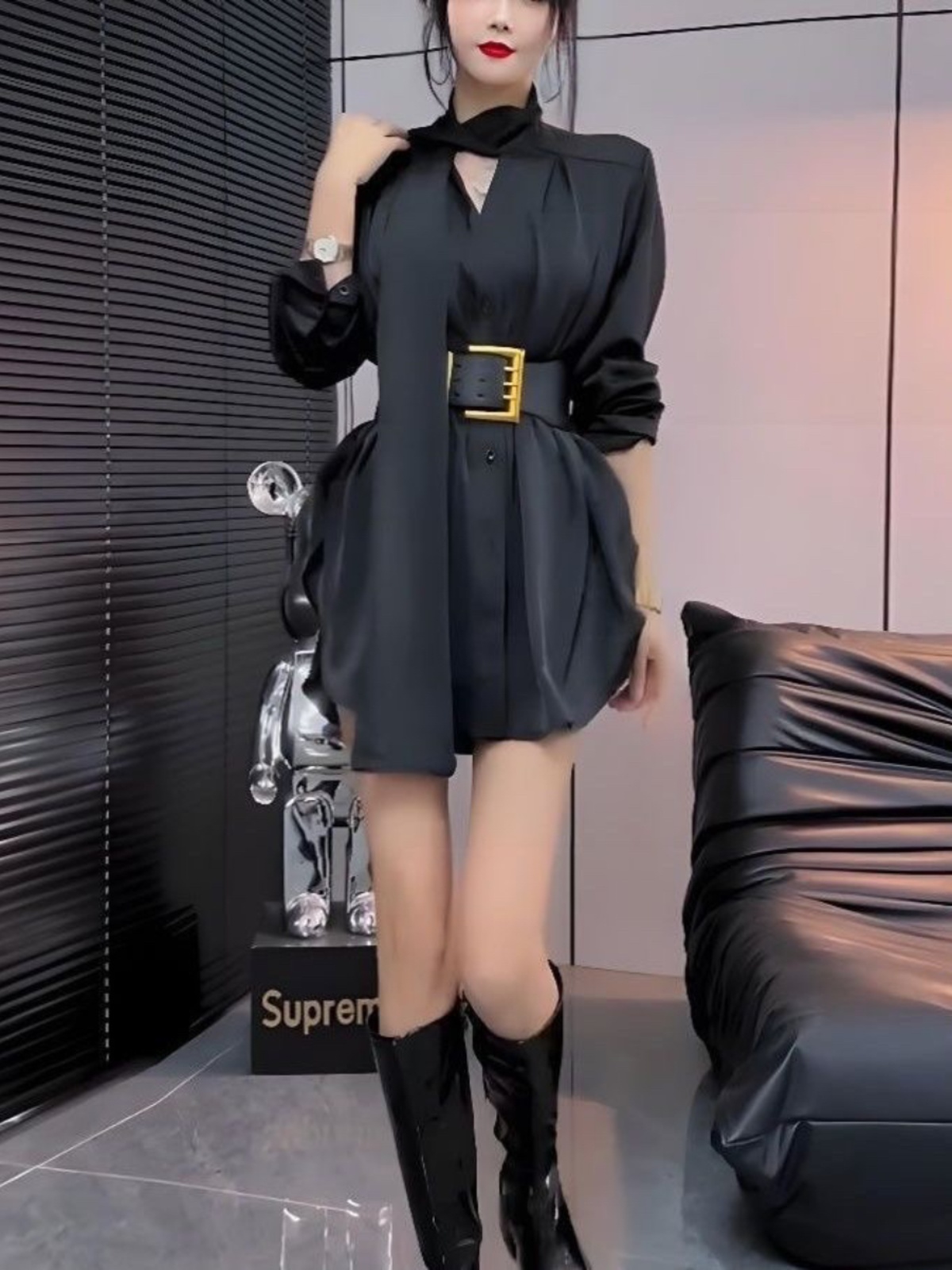Witte zijden overhemdjurk Dame - Korean Style A Line Shirt Dress recensie en prijs