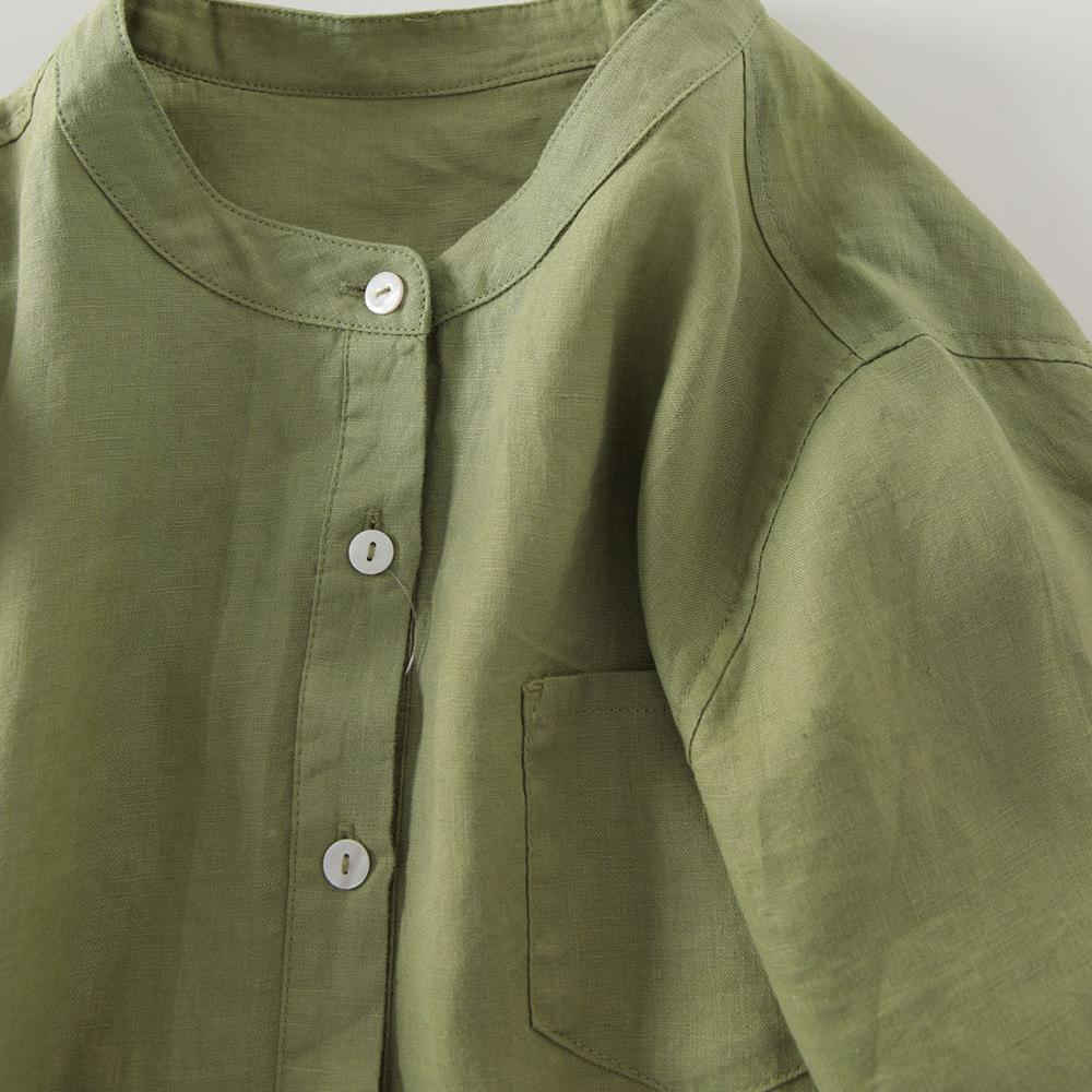 Outlet Japanse stijl linnen ov - Casual Loose Linen Shirt Dress recensie en prijs
