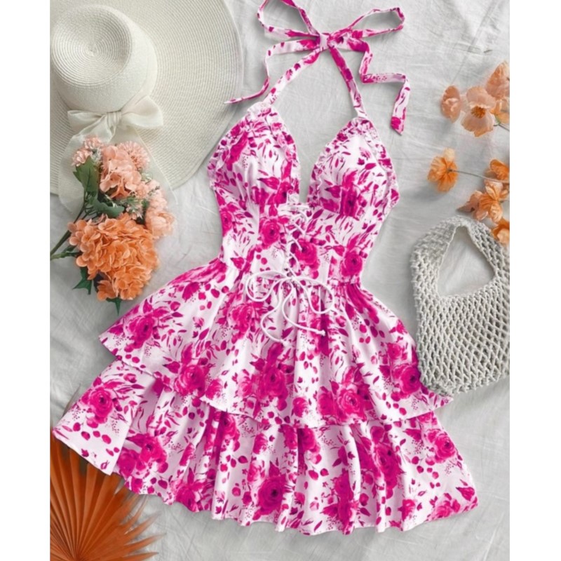 Dames Vakantiestijl Retro Kort - French Vintage Floral Midi Dress recensie en prijs