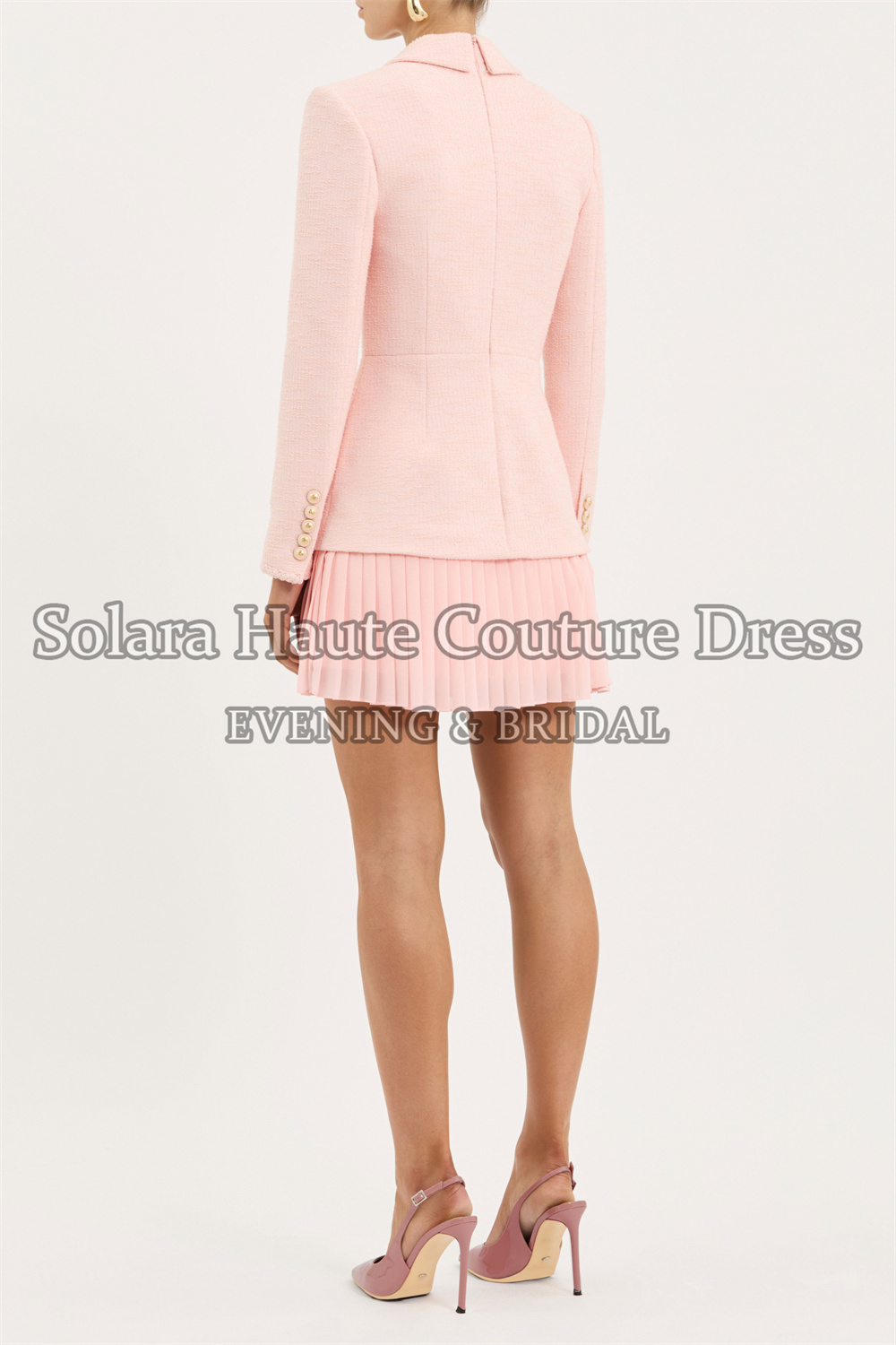 Solara Tweed tweedelig pak bla - Tweed Two Piece Blazer Dress recensie en prijs