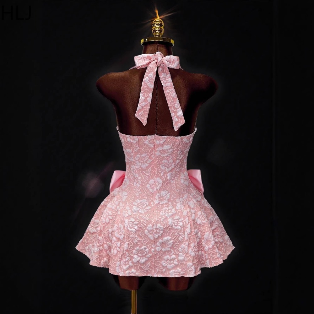HLJ Y2K Sexy Jacquard Patchwor - Y2K Backless Halter Mini Dress recensie en prijs