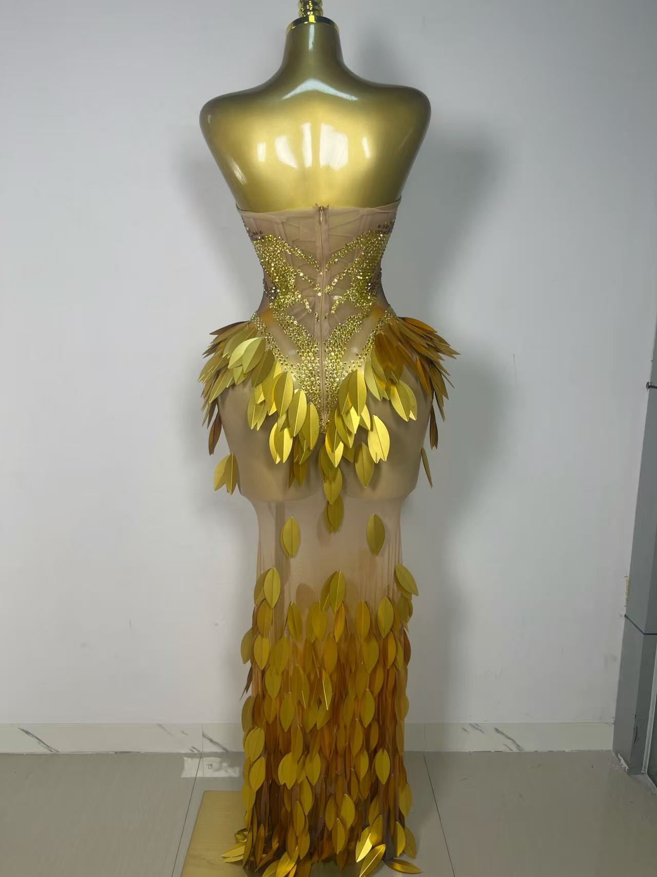 Glinsterende gouden strass-pai - Sparkly Rhinestone Club Party Dress recensie en prijs