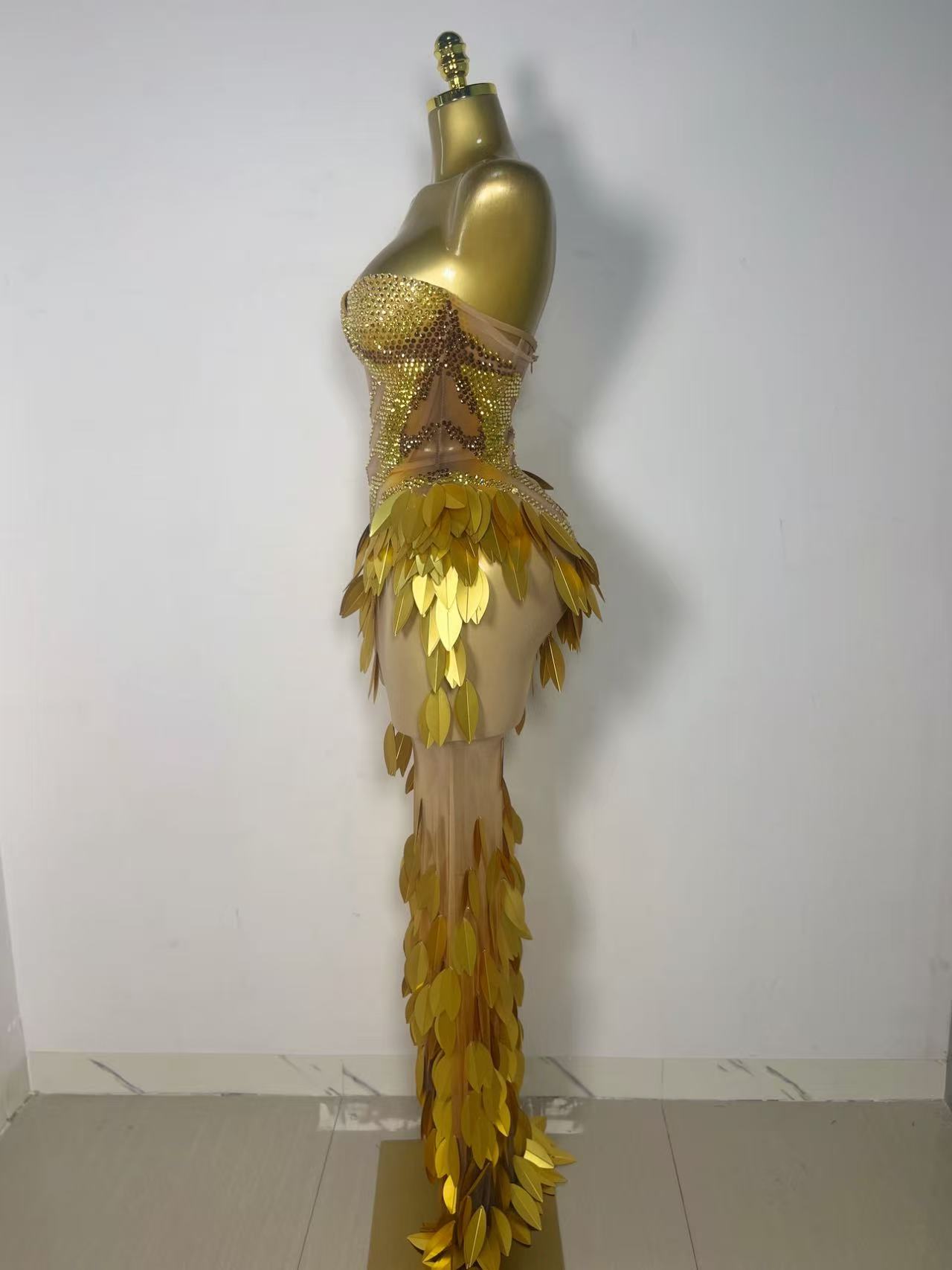 Glinsterende gouden strass-pai - Sparkly Rhinestone Club Party Dress recensie en prijs
