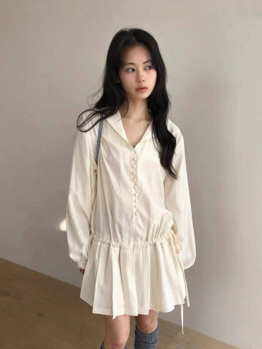 Afslankende shirtjurk met lang - Korean Style A Line Shirt Dress recensie en prijs