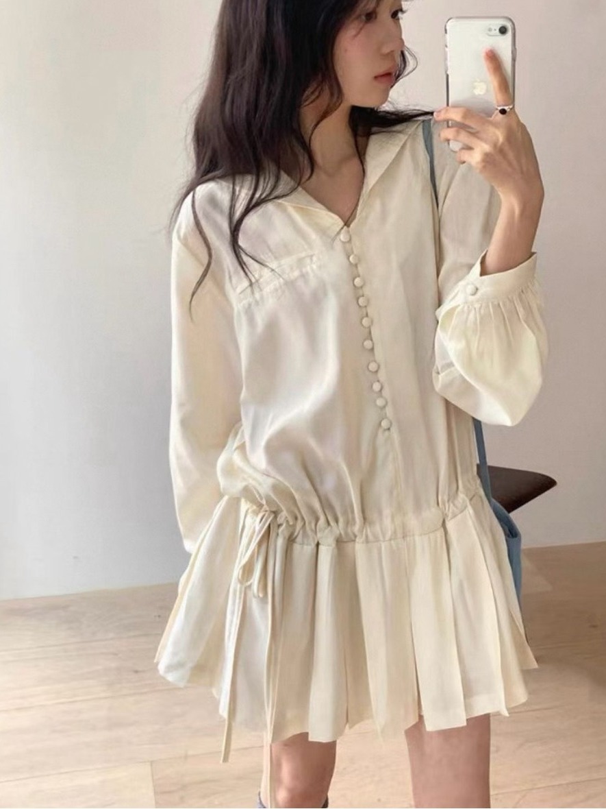 Afslankende shirtjurk met lang - Korean Style A Line Shirt Dress recensie en prijs