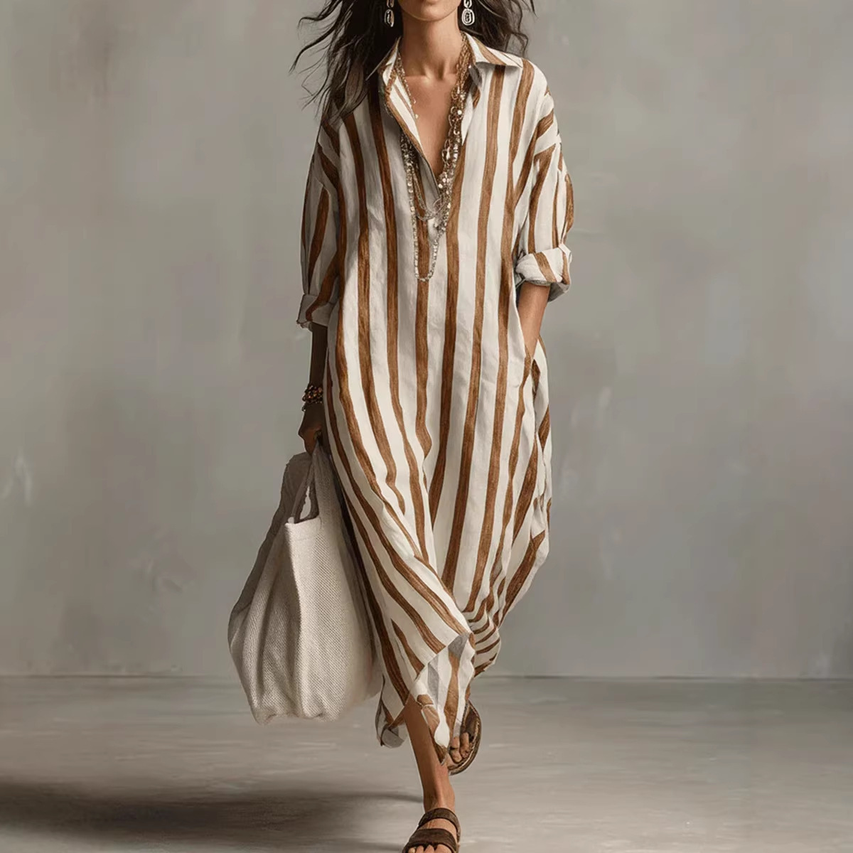 Zomerse elegante linnen shirtj - Casual Loose Linen Shirt Dress recensie en prijs