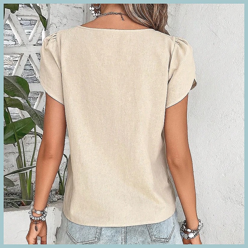 Zomerblouse 2024 in effen kleu - Blouses recensie en prijs