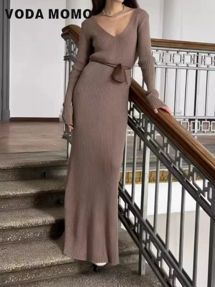 Lange mouwen Veelzijdige bodyc - Bodycon Long Sleeve Ribbed Dress recensie en prijs