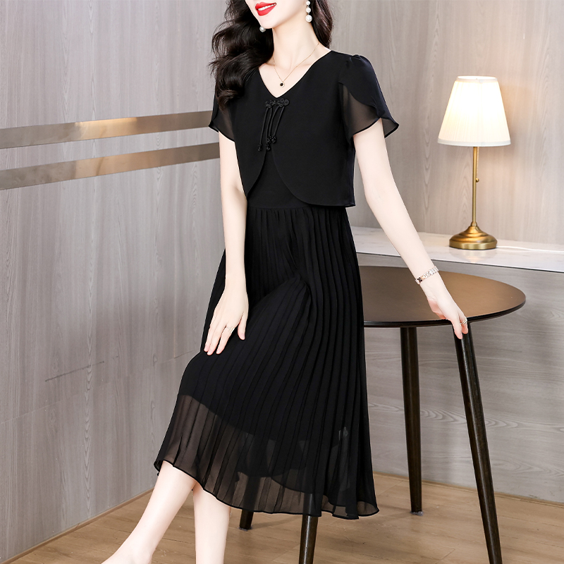 2025 Zomer Solid Chiffon Casua - French Vintage Floral Midi Dress recensie en prijs